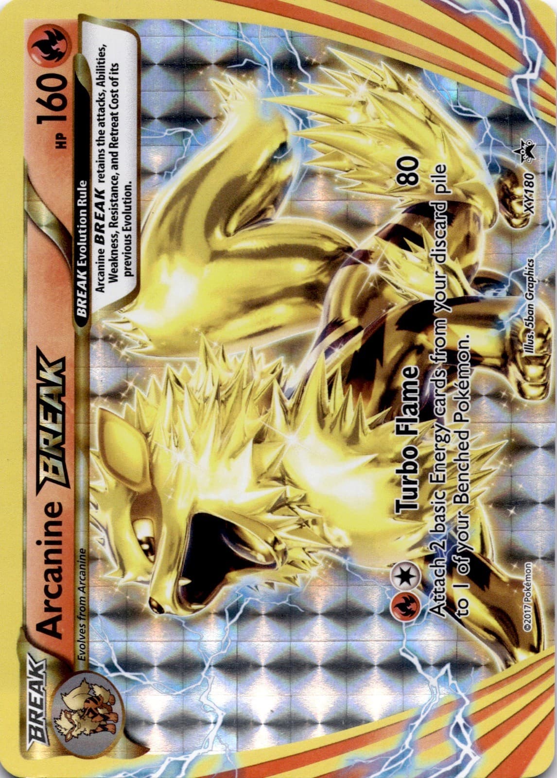 Arcanine BREAK XY180 Holo Promo XY Promo Pokemon Near Mint