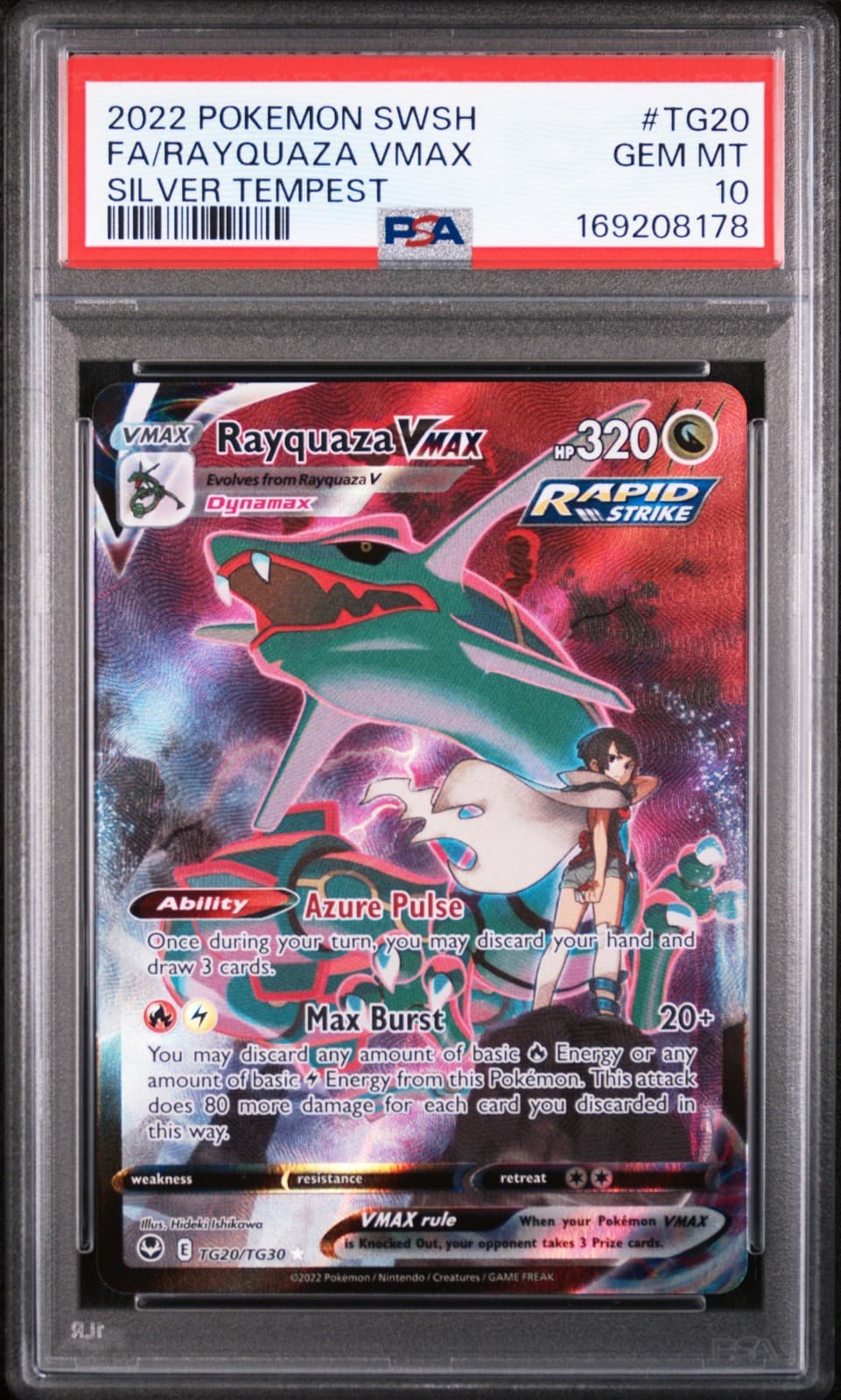 Rayquaza VMAX TG20/TG30 Pokemon Silver Tempest Trainer Gallery PSA 10