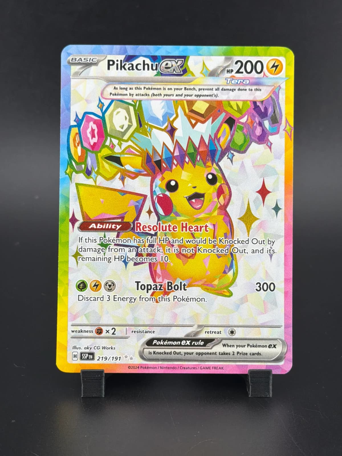 2024 Surging Sparks Pikachu EX Holo Secret Rare FA SAR #219/191