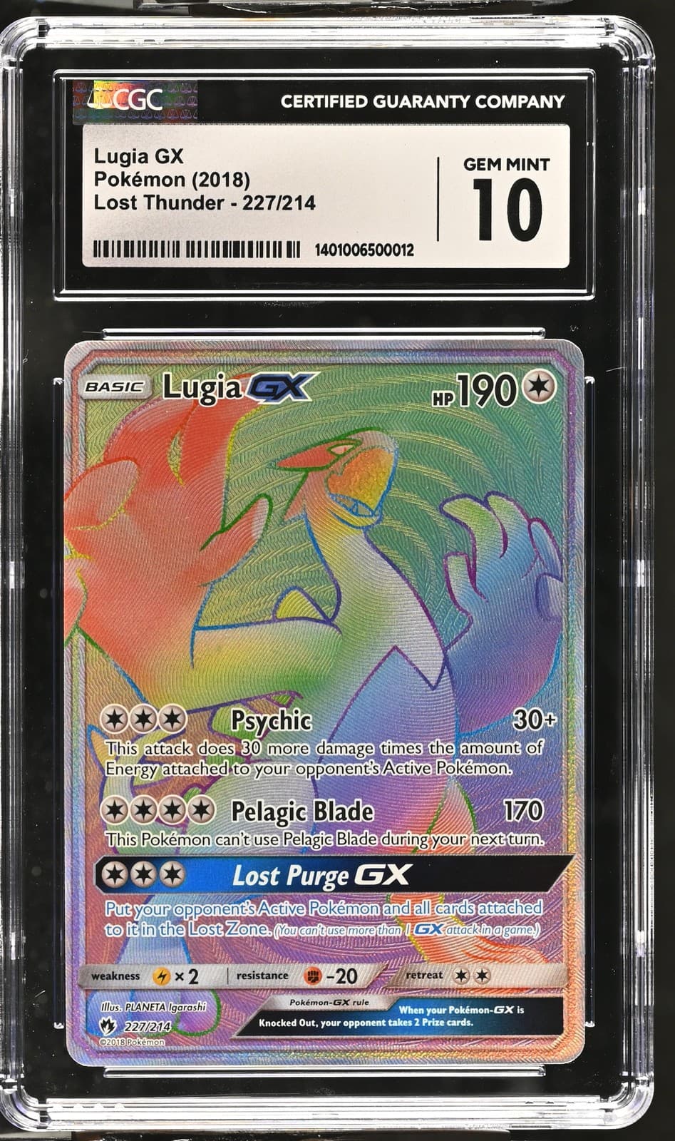 2018 Lost Thunder #227/214 Lugia GX CGC 10