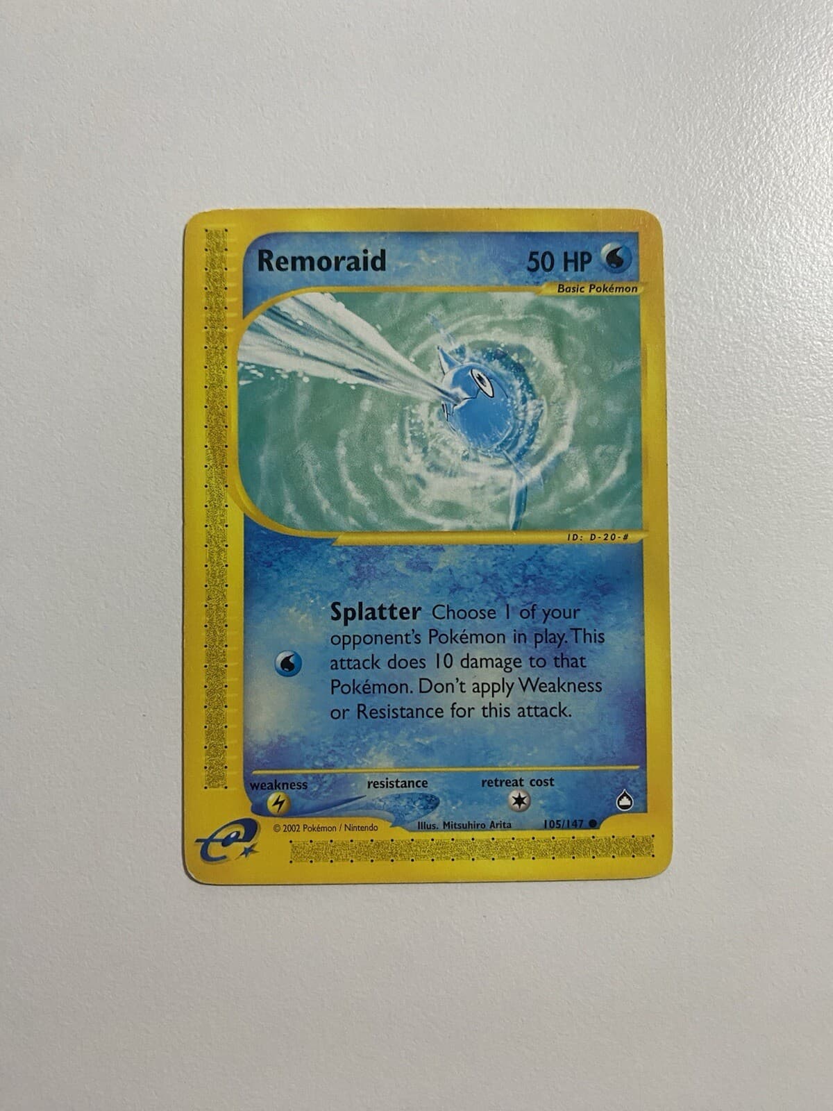 2002 - Pokémon - Aquapolis - 105/147 - Remoraid - Englische Vintage Karte