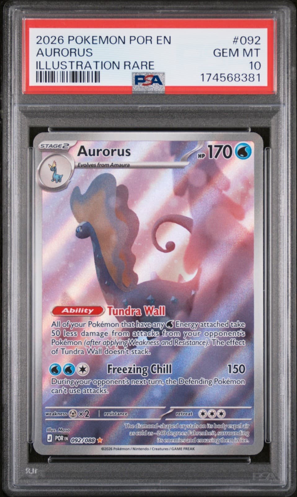 2026 POKEMON POR EN PERFECT ORDER #092 AURORUS ILLUSTRATION RARE PSA 10