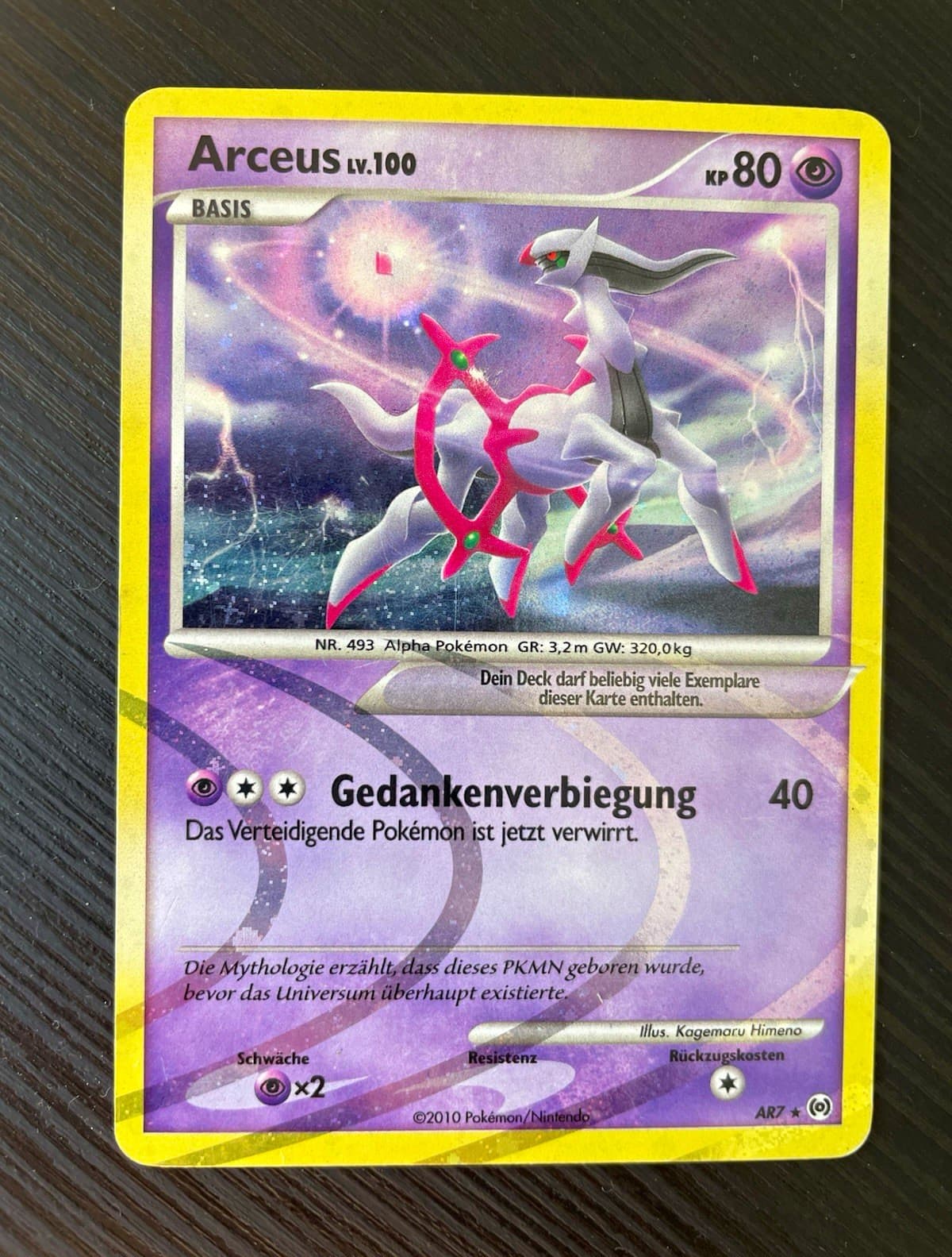 Pokémon TCG Arceus Lv.100 AR7 Deutsch 2010 Edition Arceus Psycho 40 KP 80