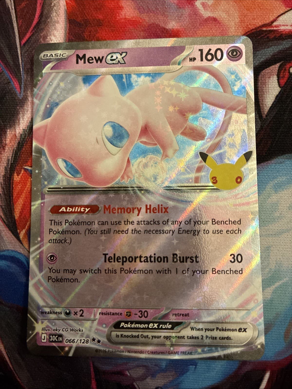 Mew EX Holo 66/128 30th Celebrations Pokemon TCG Pokémon Card English NM