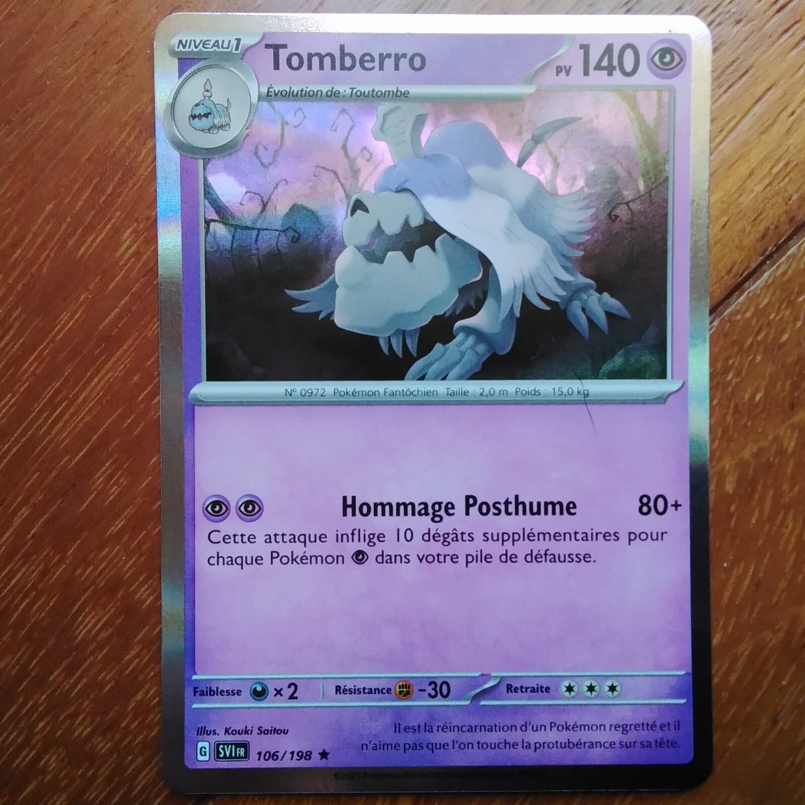 Carte Pokemon Tomberro 106/198 holo écarlate et violet EV1 fr neuf