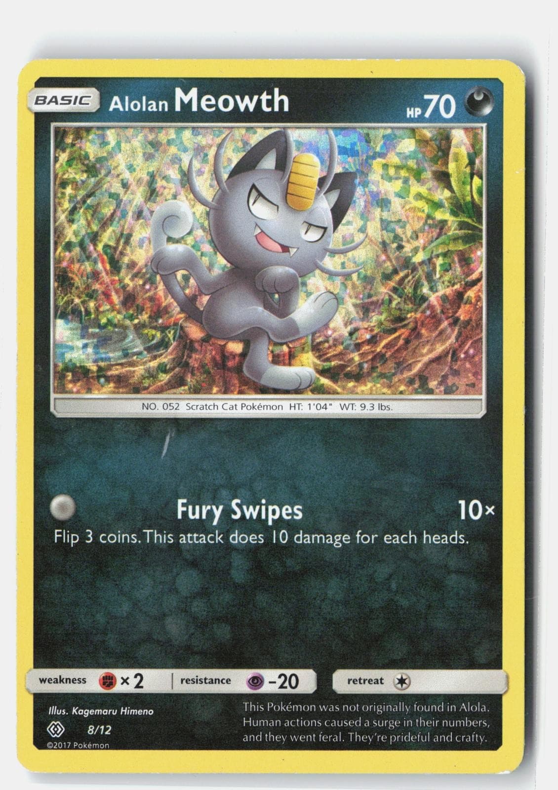 Alolan Meowth 008/012 Holo Promo McDonald's Promos 2017 Pokemon MP