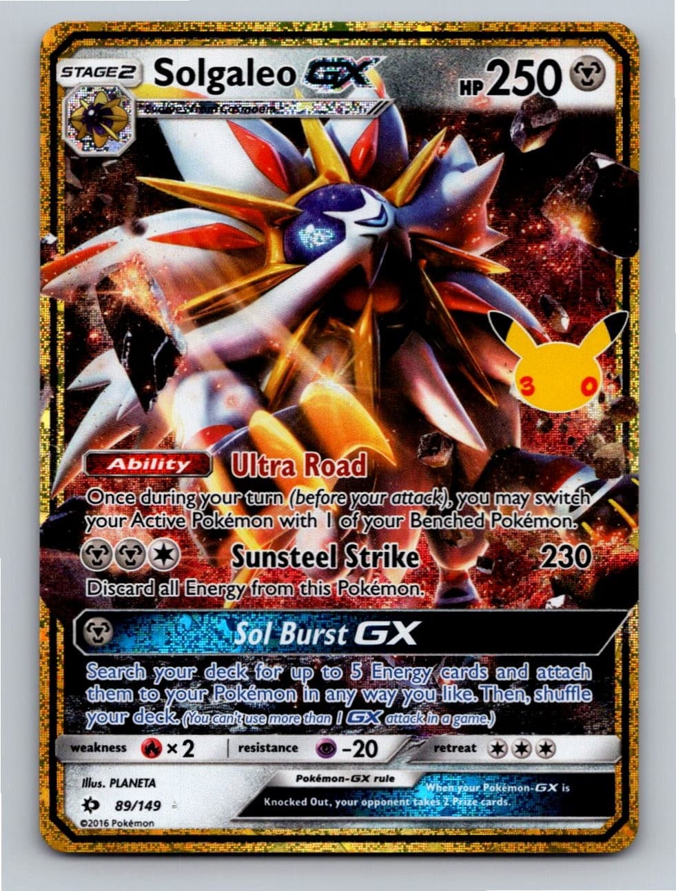 Solgaleo GX 89/149 Holo ME: 30th Celebration Classic Collection Pokemon NM