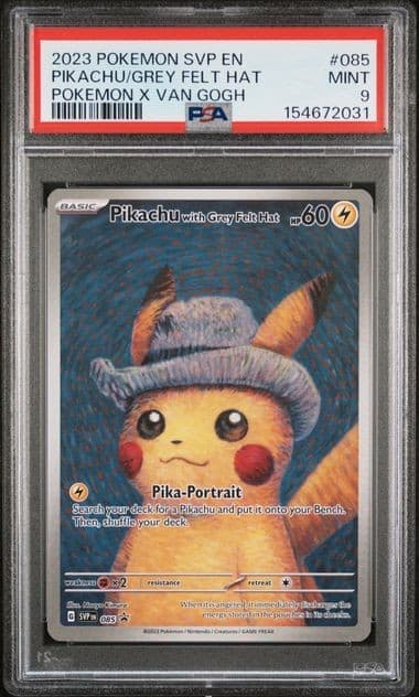 Pikachu With Grey Felt Hat 085 Pokemon X Van Gogh Pokemon PSA 9