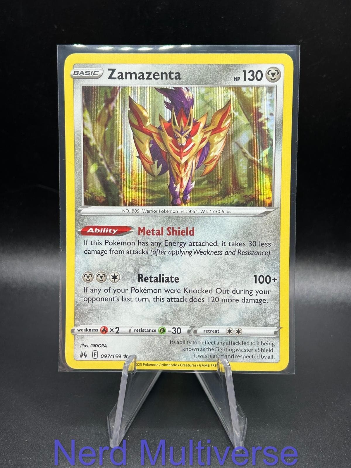 ZAMAZENTA 097/159 HOLO R CROWN ZENITH POKEMON NM/M