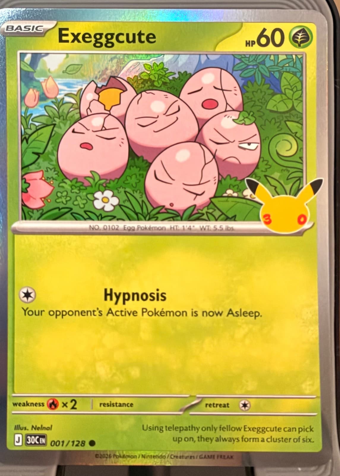 Exeggcute 1/128 30th Celebration Common Holo English Pokémon TCG