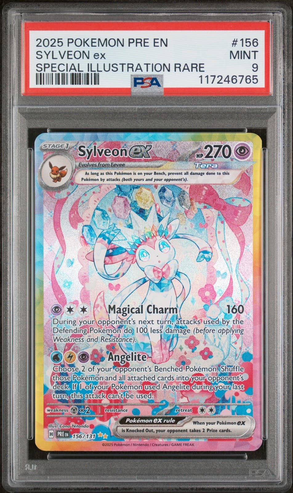 2025 Sylveon EX 156/131 Special Illustration Rare Prismatic Evolutions PSA 9
