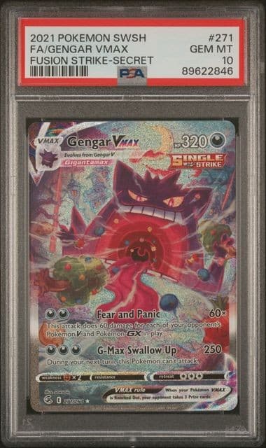 Pokemon Gengar VMAX Fusion Strike Secret Full Alt Art #271 PSA 10 Gem Mint