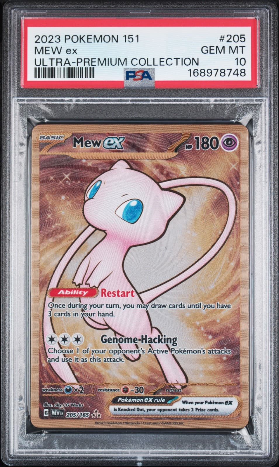 Pokemon Mew EX 151 Ultra-Premium Coll. Gold Metal 205/165 PSA 10 Gem Mint