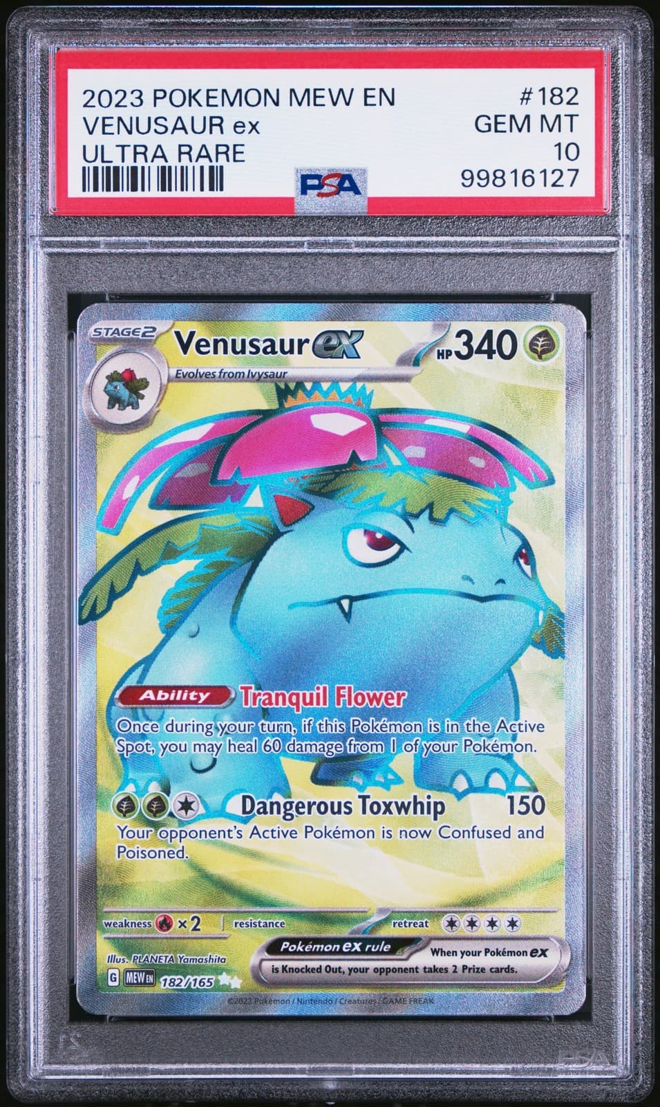 2023 POKEMON MEW EN-151 ULTRA RARE #182 VENUSAUR EX PSA 10
