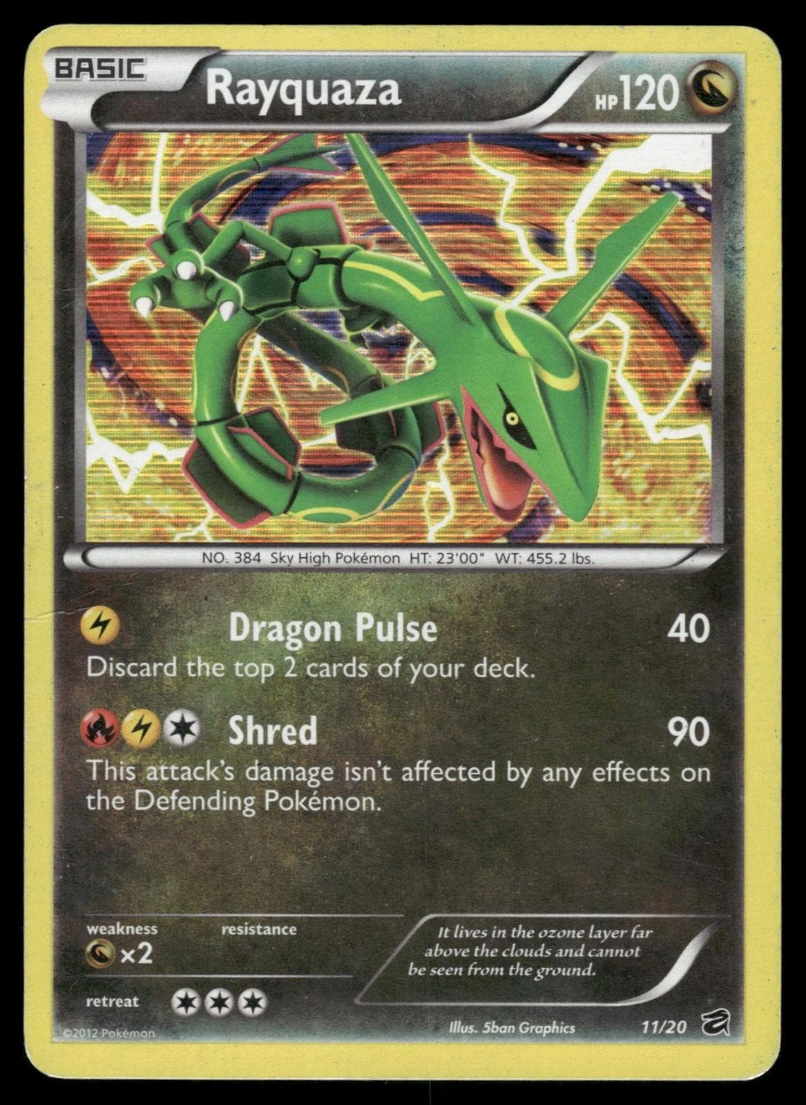 Rayquaza 11/20 Holo Rare Dragon Vault Pokemon Near Mint