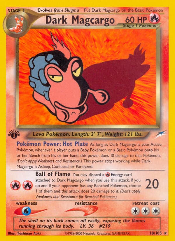 Dark Magcargo 18/105 Unlimited Rare Neo Destiny Pokemon Heavily Played