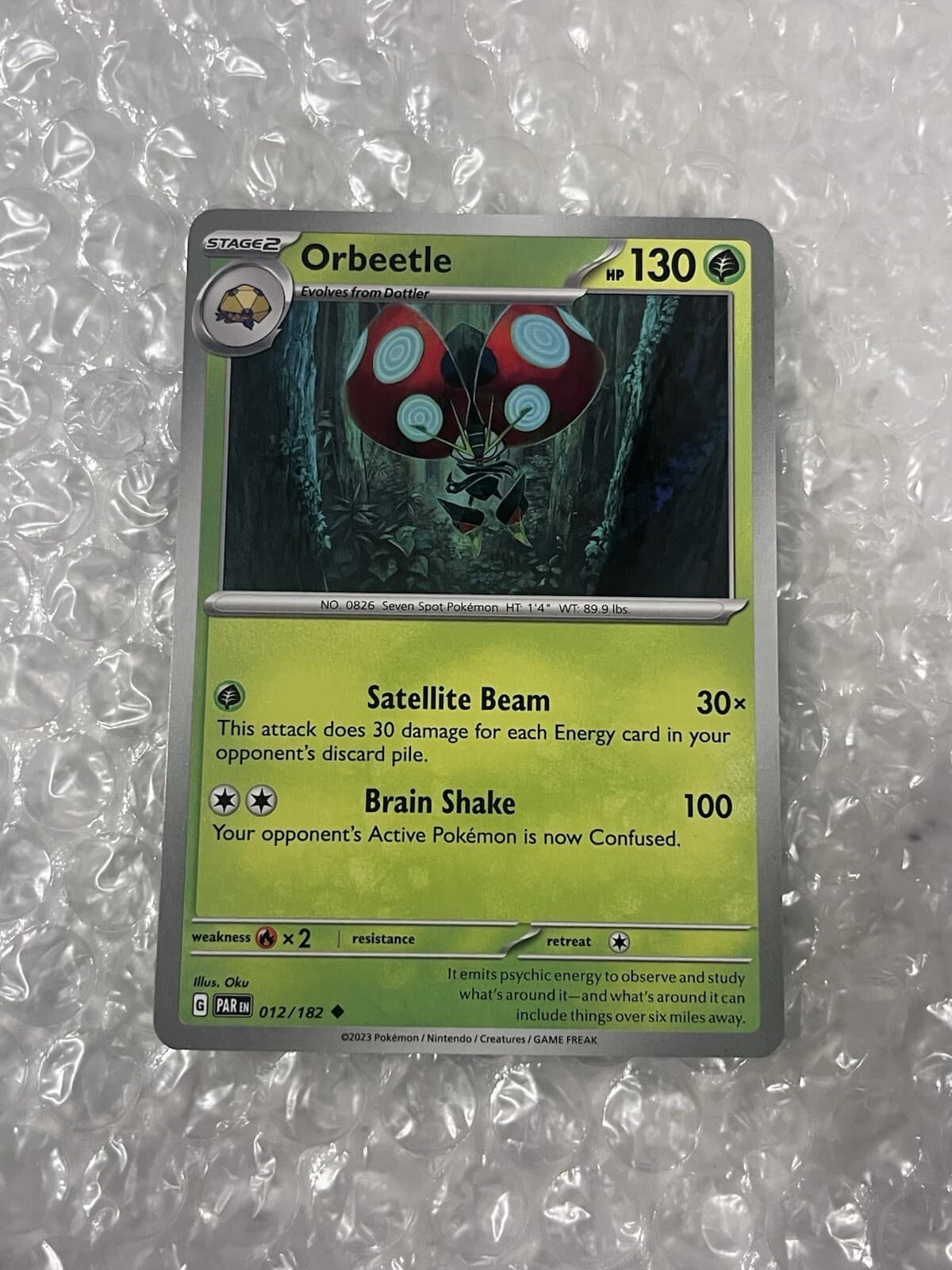 Orbeetle 012/182 Paradox Rift Regular Uncommon Pokemon Card NM