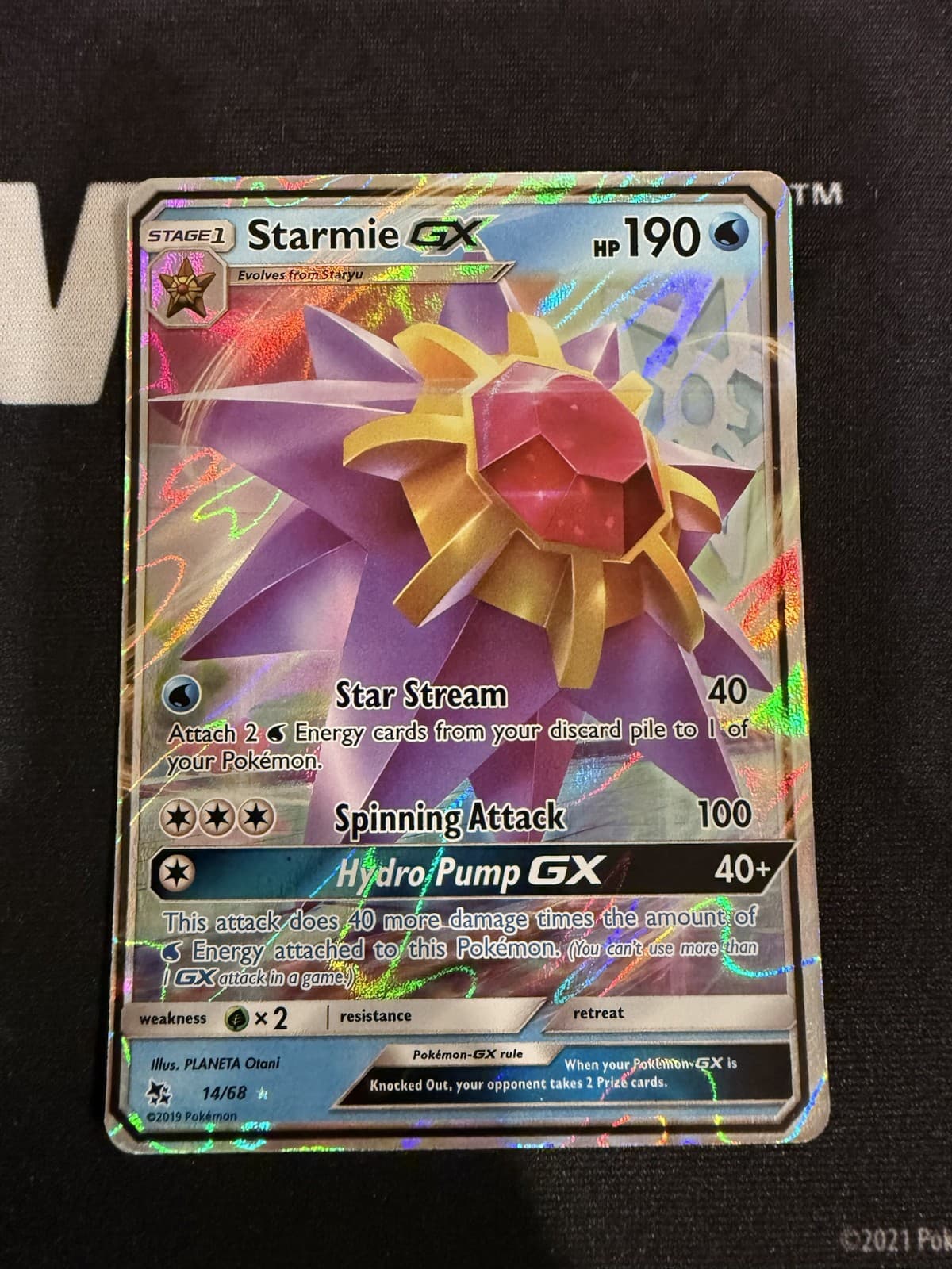 Pokemon TCG Card Starmie GX Ultra Rare Hidden Fates 14/68 Lightly Played