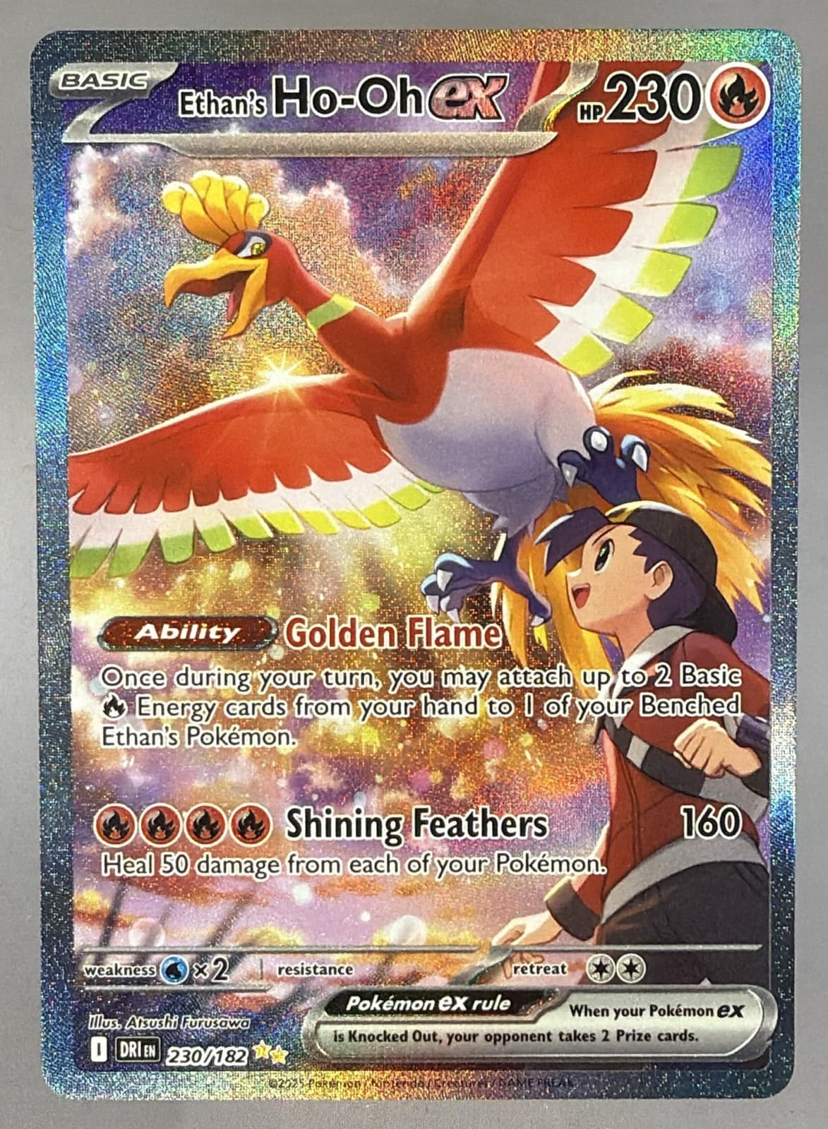 2025 Pokemon Destined Rivals Ethan's Ho-Oh ex #230/182 NM
