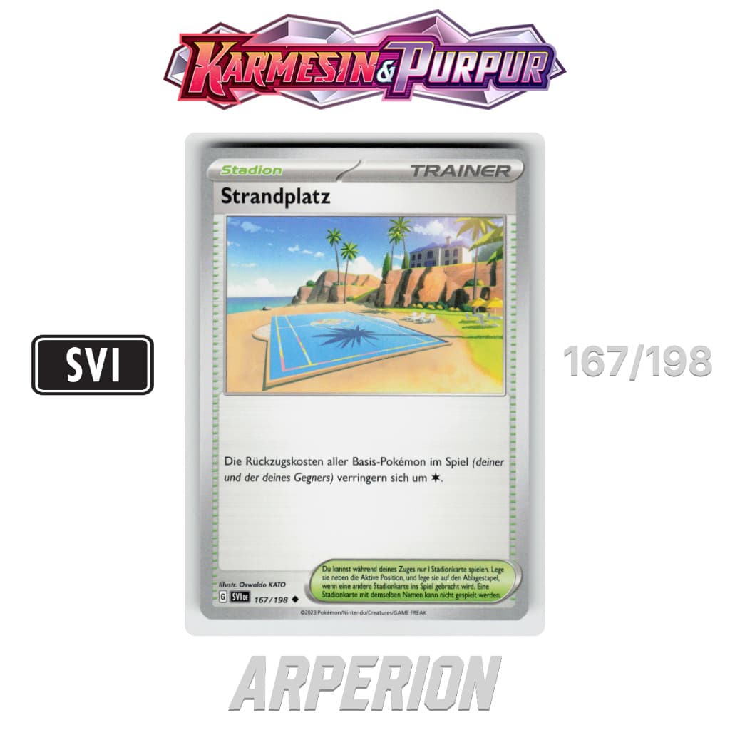 Strandplatz 167/198 Deutsch Karmesin & Purpur SVI Pokemon Karte NM