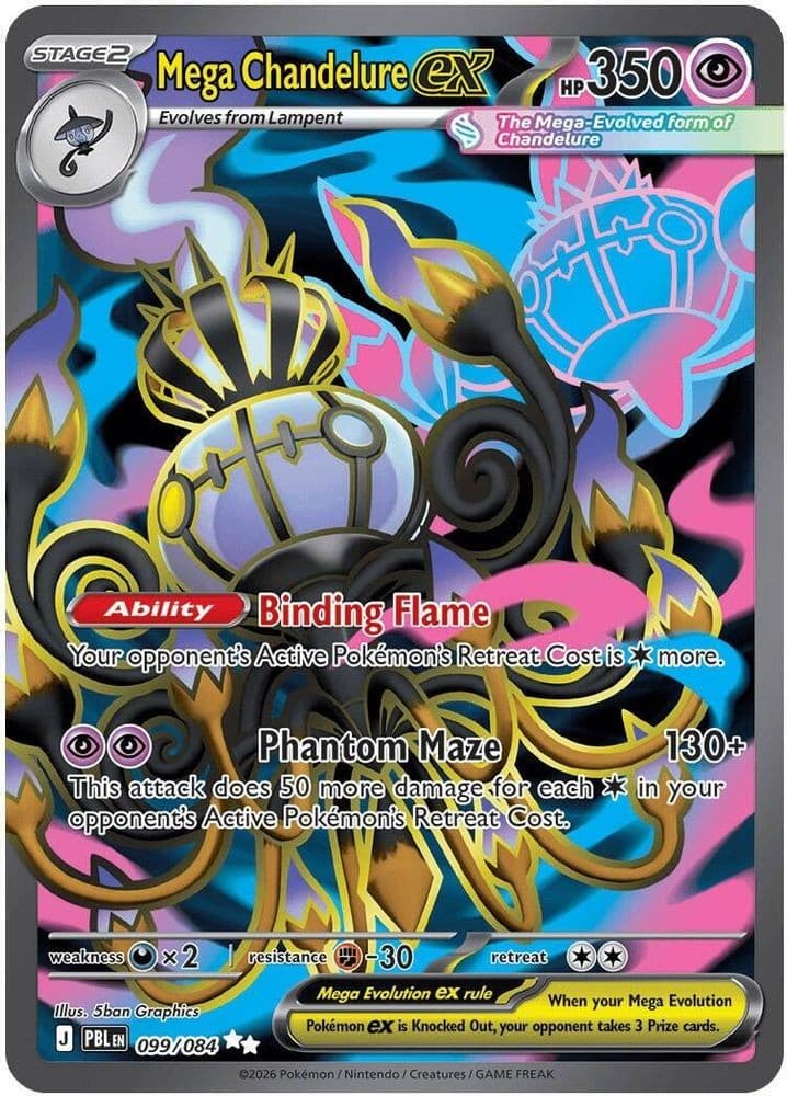 Mega Chandelure ex 099/084 Pitch Black NM/M Holo 2026