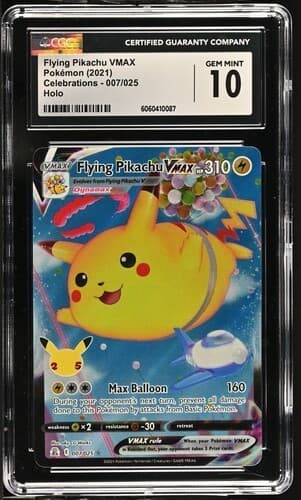 ⚡⚡⚡ CGC 10 Flying Pikachu VMAX 007/025 Celebrations Holo