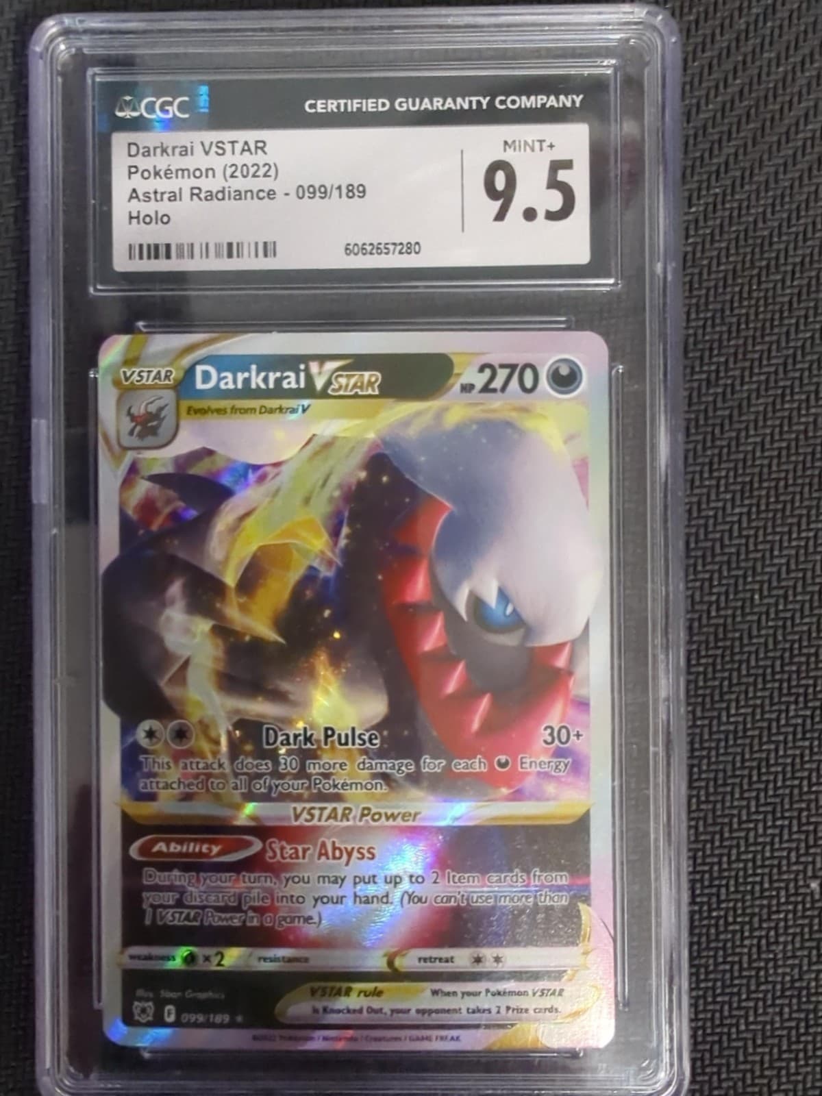 Darkrai VSTAR Astral Radiance 099/189 Holo CGC 9.5