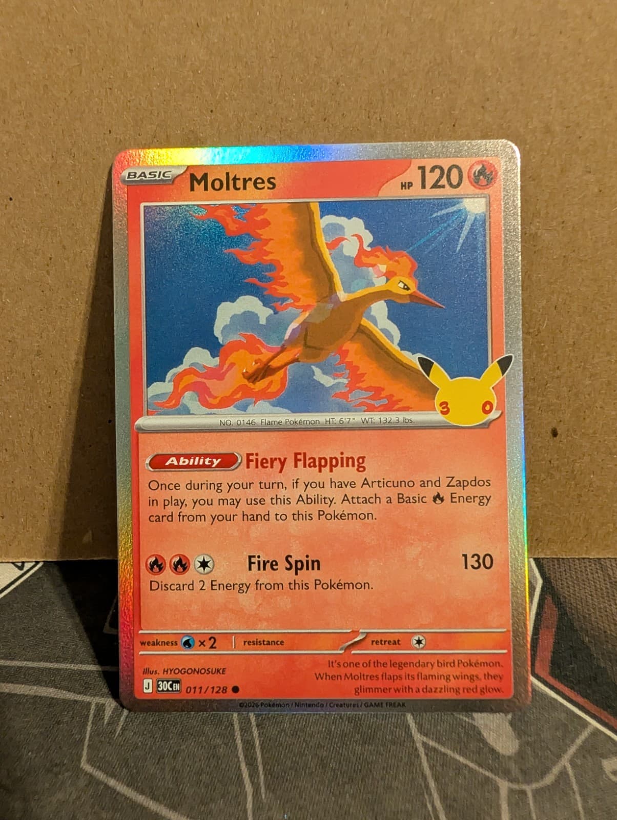 Moltres 11/128 TCG ME: 30th Celebration Holo Pokemon TCG