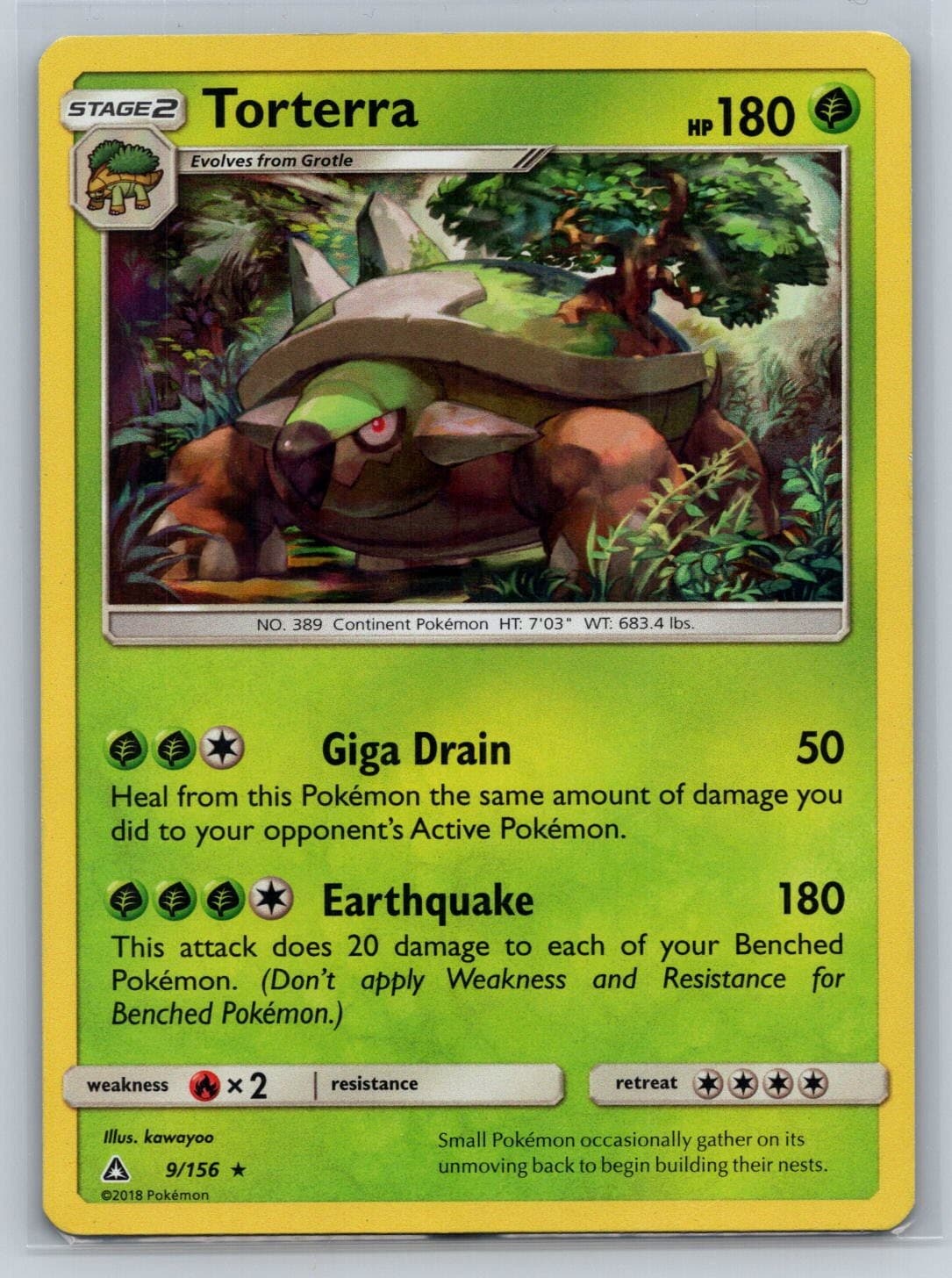 Torterra 9/156 Holo Rare Ultra Prism Pokemon Lightly Played