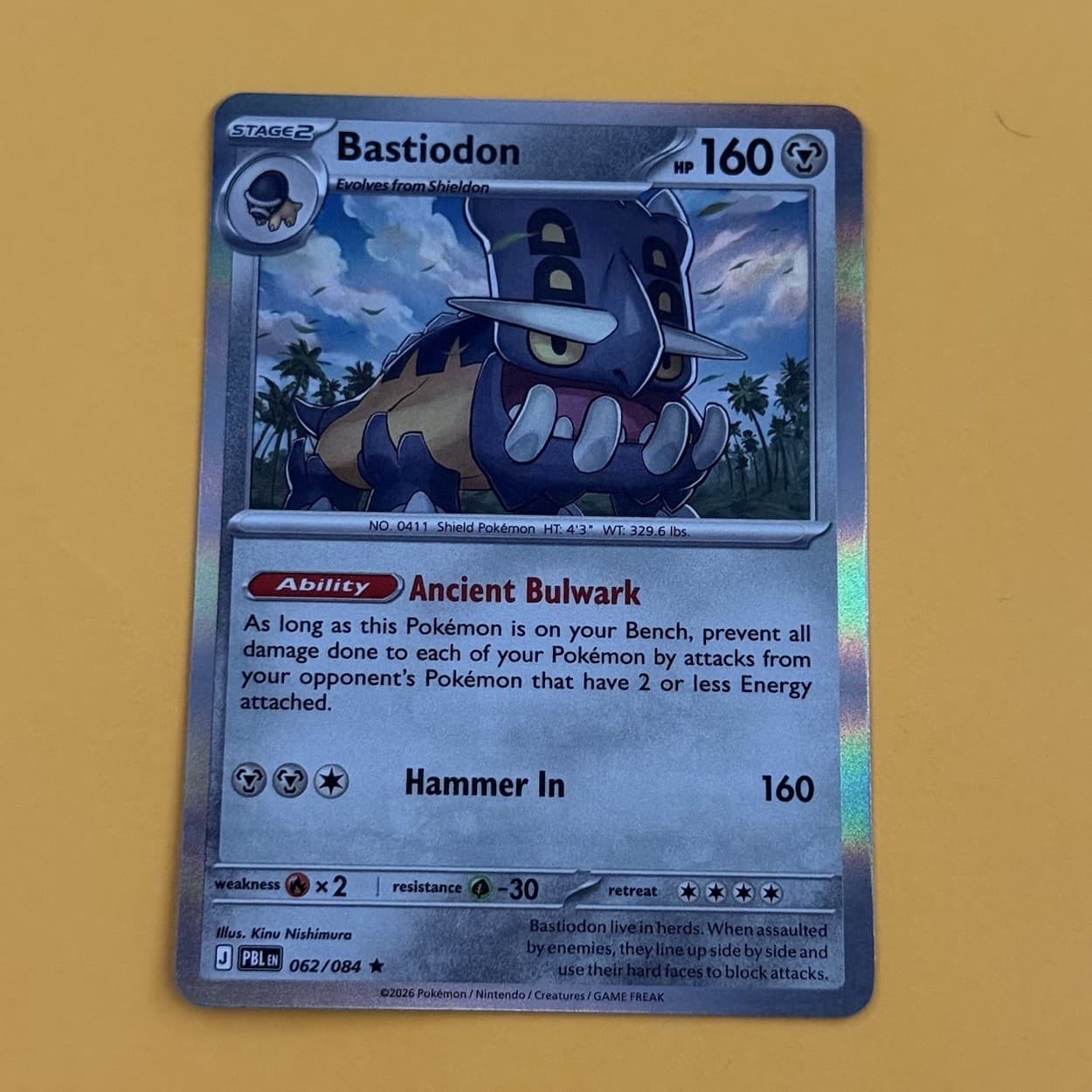 Bastiodon 62/84 62 ME05 Pitch Black Holo NM English Pokémon
