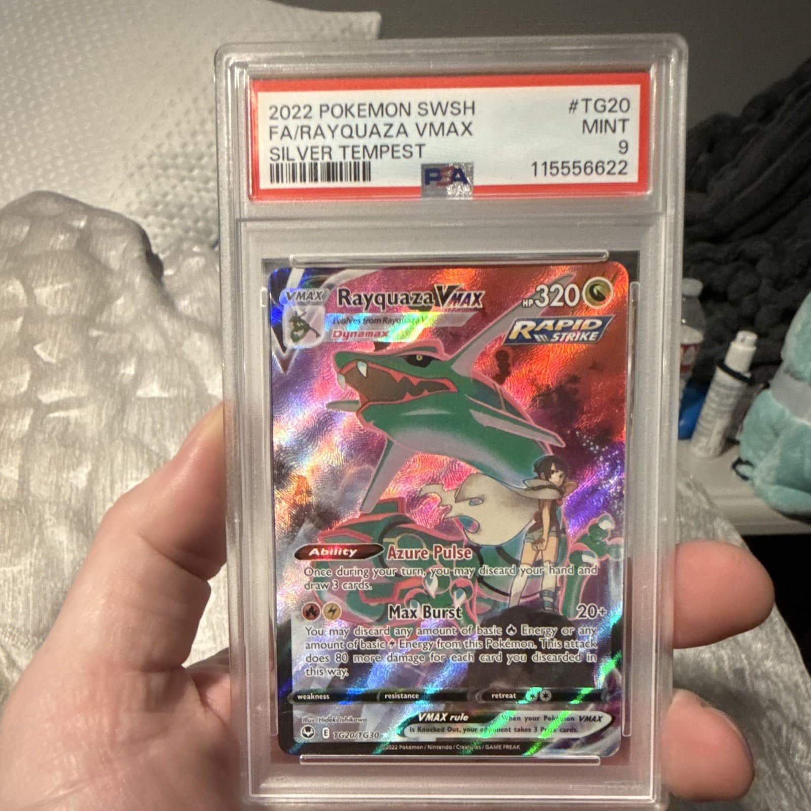 Rayquaza VMAX TG20/TG30 PSA 9 2022 Silver Tempest TG Full Art Holo ENG