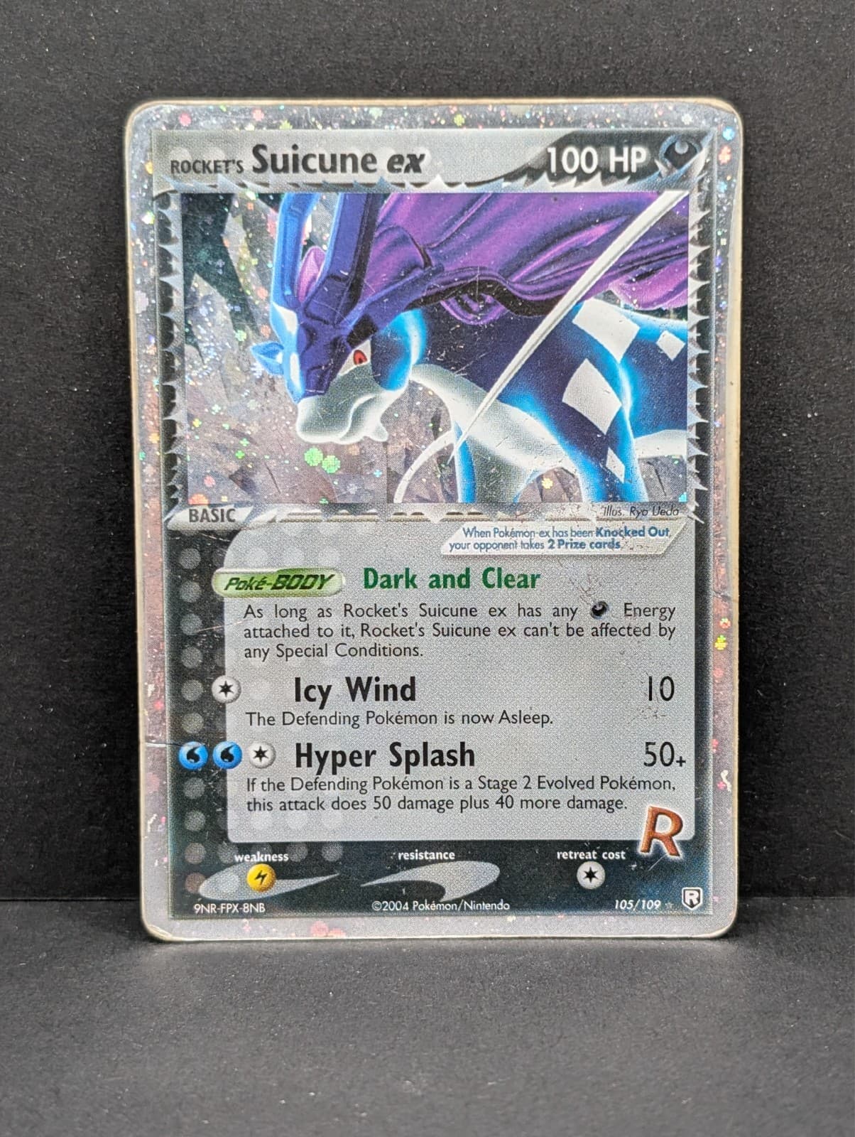 Rocket's Suicune ex 105/109 Team Rocket Returns Holo Rare Pokemon TCG inked