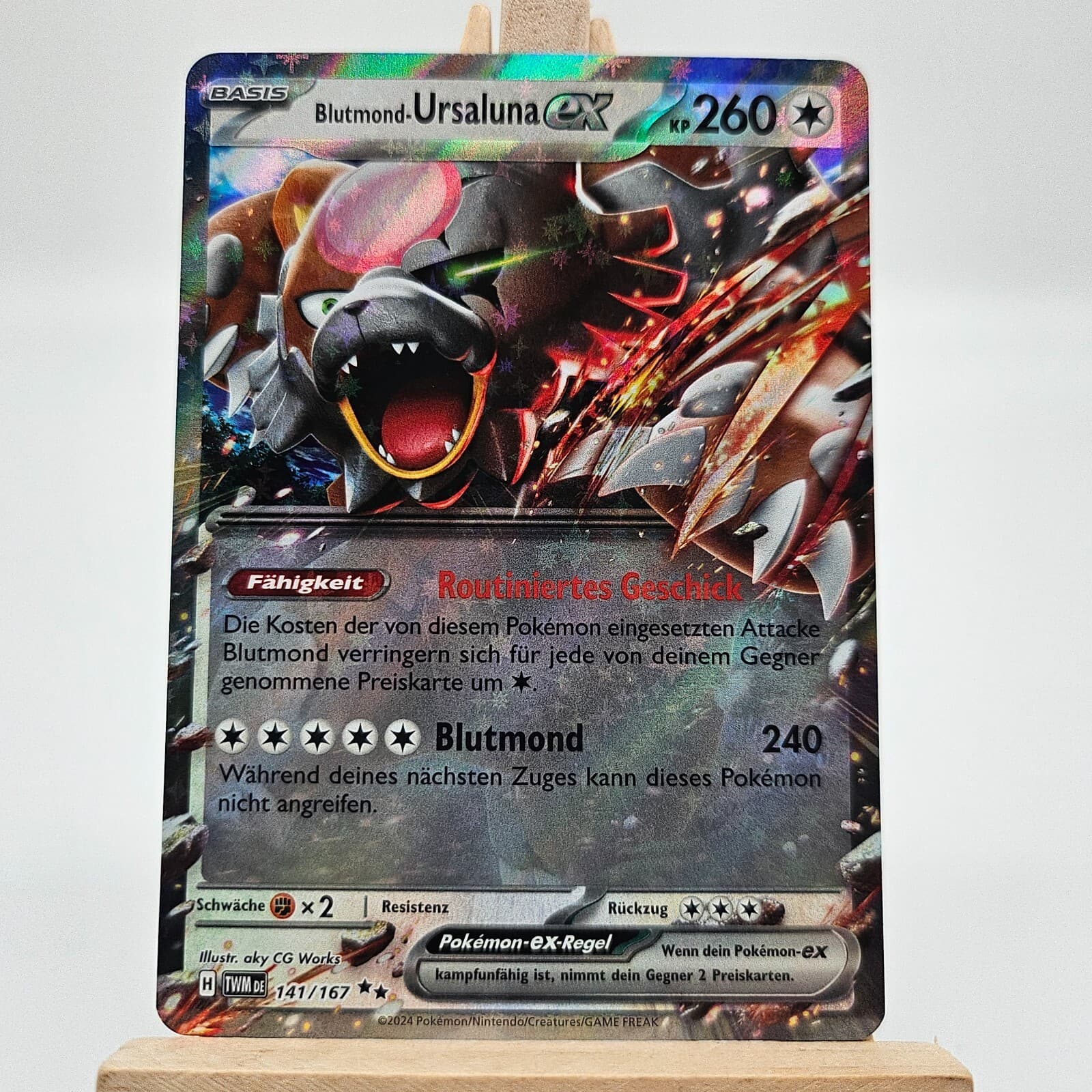 Pokemon Blutmond-Ursaluna EX 141/167 Maskerade im Zwielicht NM Deutsch