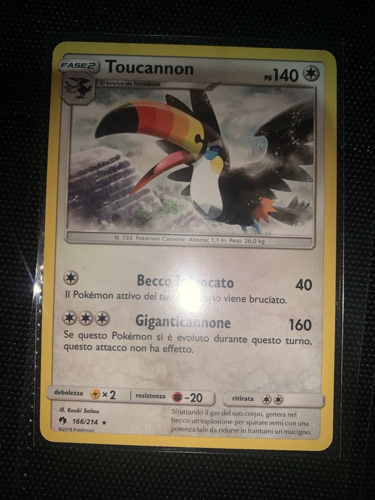 Toucannon Rara Tuoni Perduti 166/214 Ita Carta Pokemon Italiano