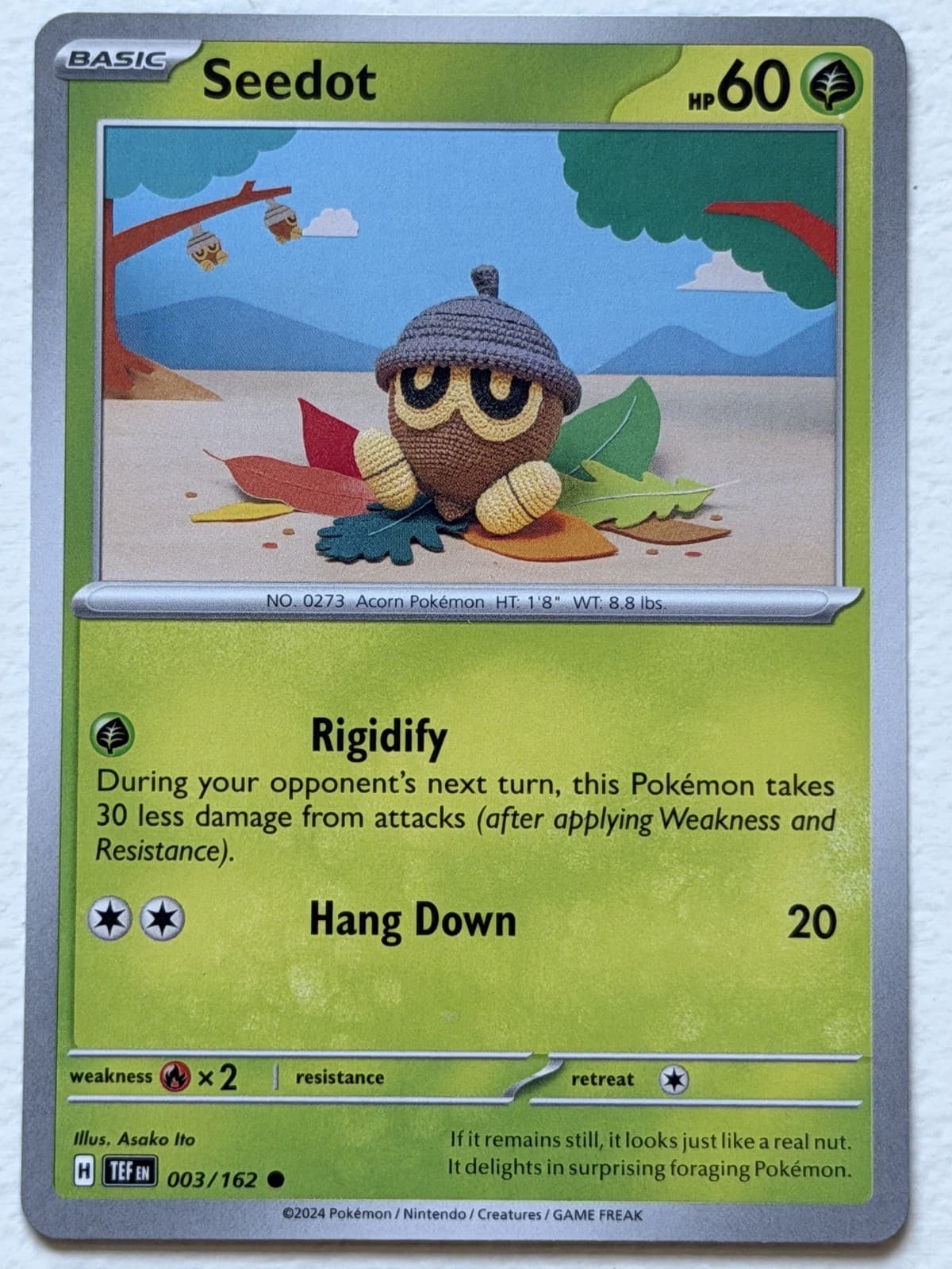 Seedot 3/162 Temporal Forces Common Near Mint Pokemon