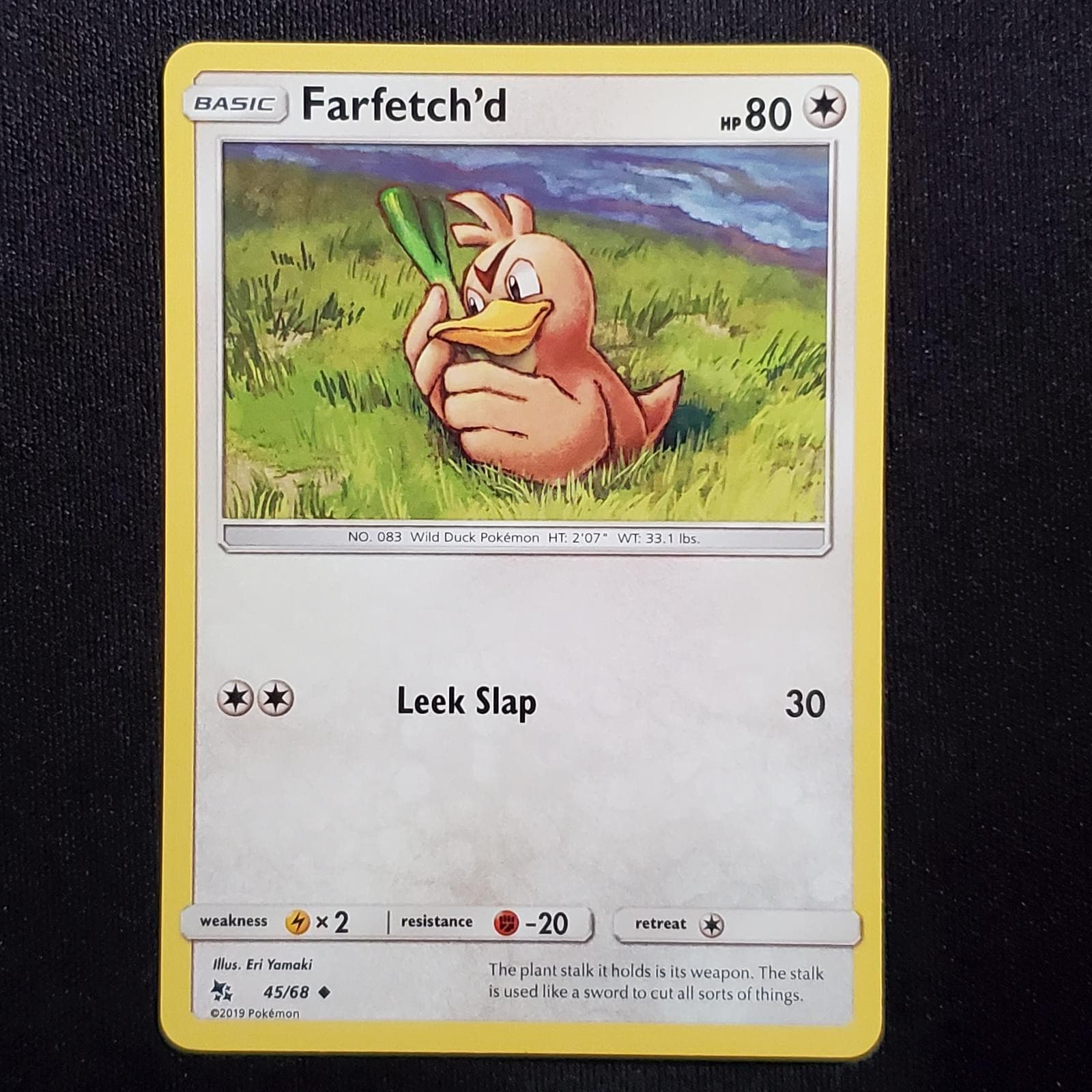 Farfetch'd 45/68 Uncommon Hidden Fates Pokemon Moderately Played