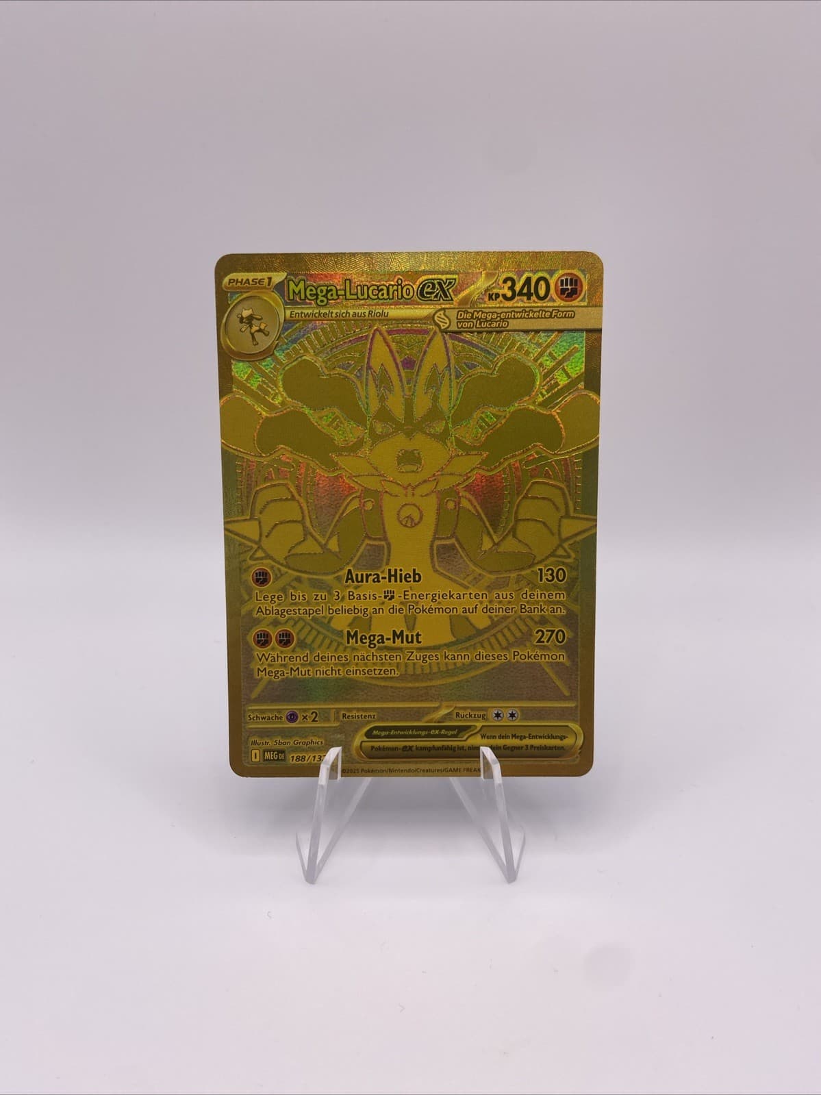 Pokemon Mega Lucario ex MEG 188/132 Mega-Entwicklung DE NM