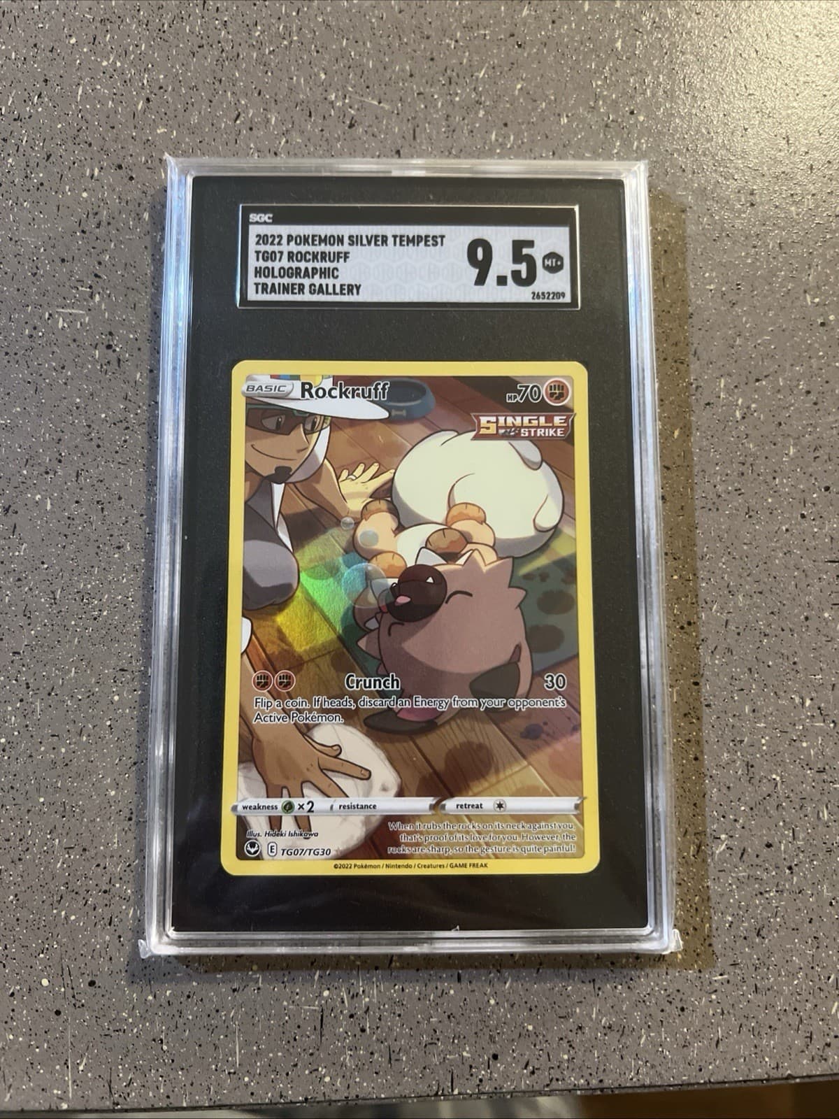 Pokemon SWSH Silver Tempest Rockruff Trainer Gallery Holo 2022 TG07/TG30 CGC 10