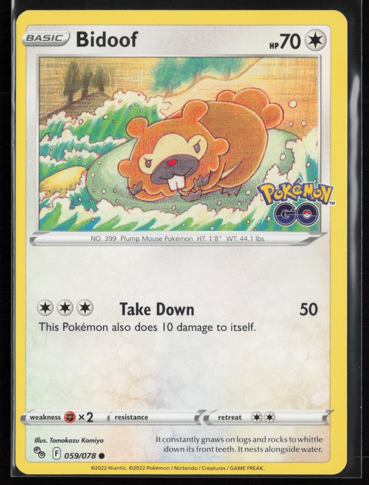 Bidoof 59/78 - Pokemon Go - PTCG - NM