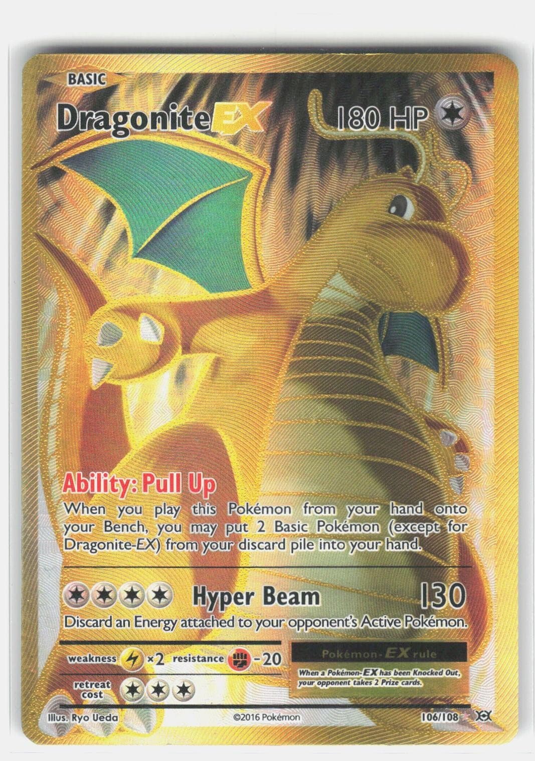 Dragonite EX 106/108 UR Evolutions Pokemon Holo HP+
