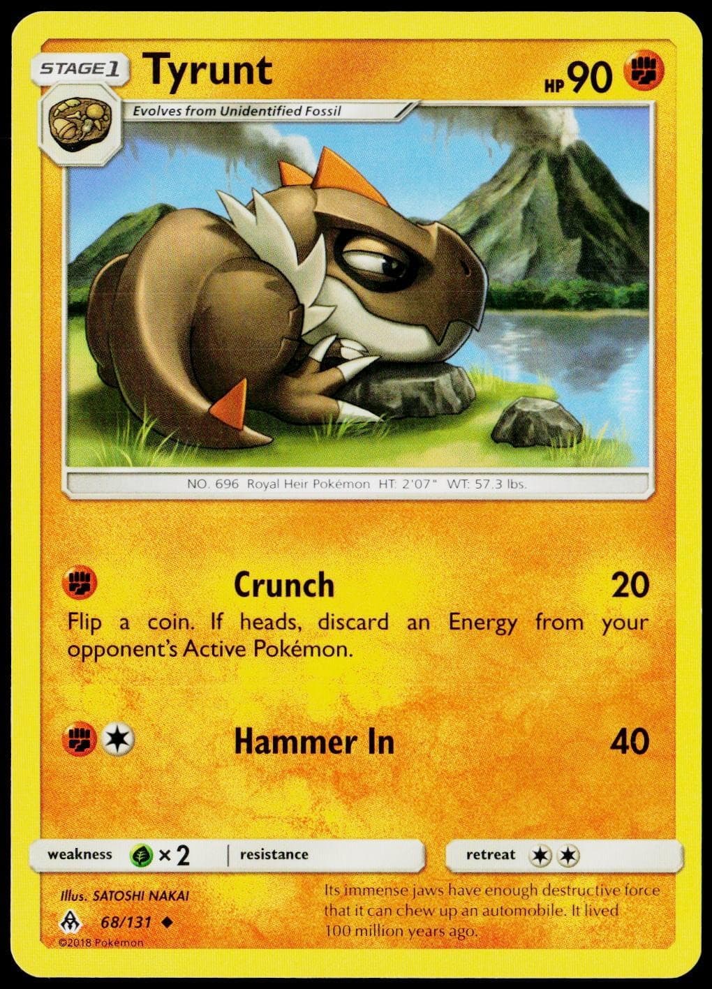 Tyrunt 68/131 Uncommon Forbidden Light Pokemon Near Mint
