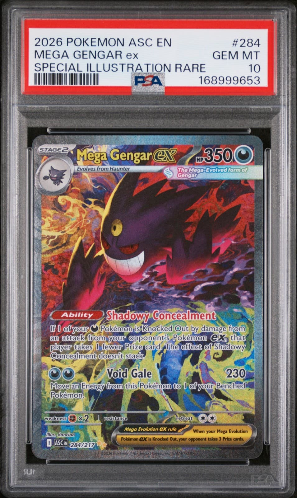 2026 POKEMON ASC EN-ASCENDED HEROES #284 MEGA GENGAR EX PSA 10