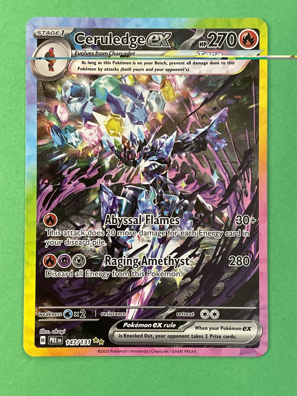 Pokemon Ceruledge ex 147/131 Sv: Prismatic Evolutions Holo NM or Better