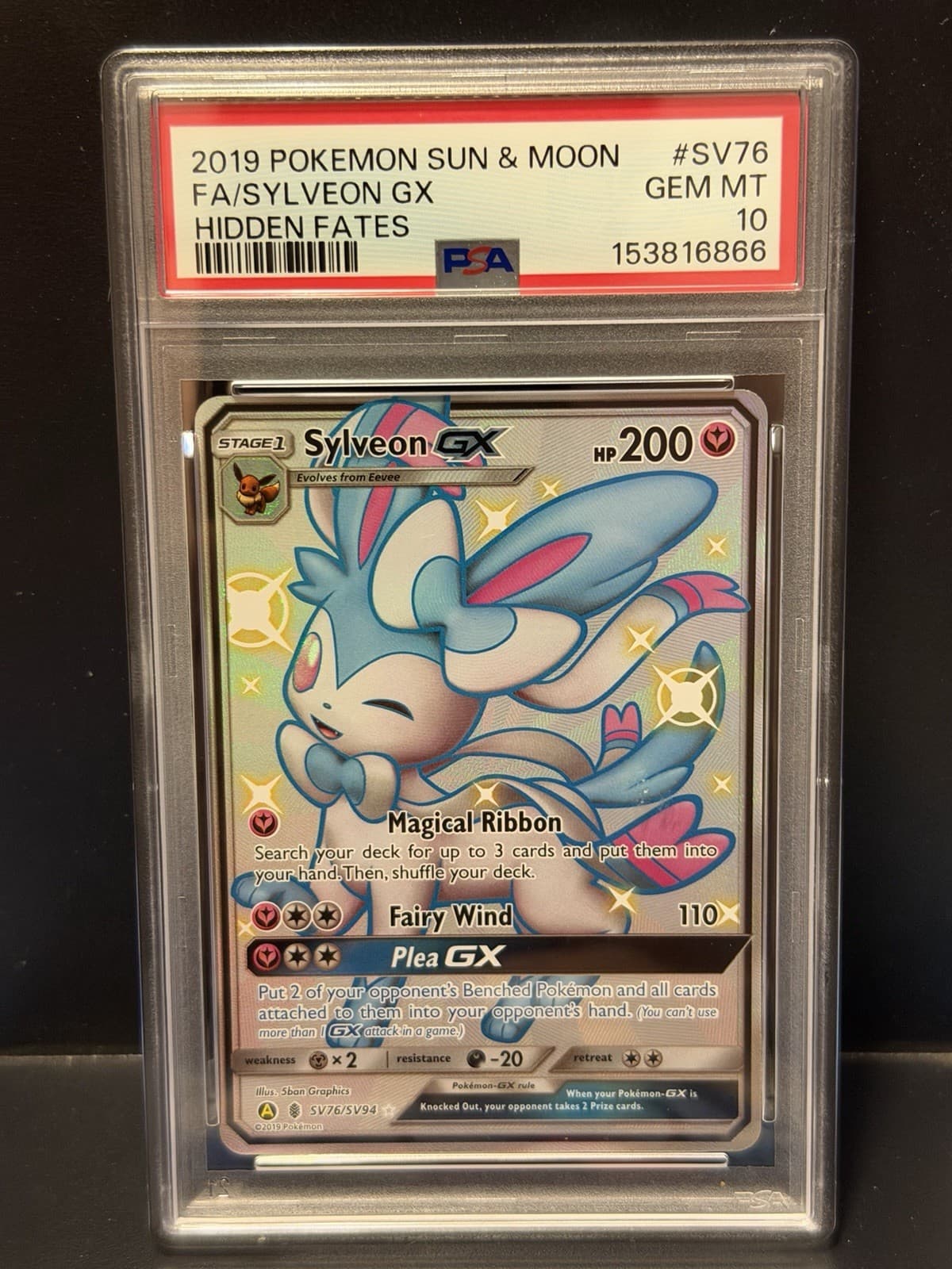 2019 Pokemon SM Hidden Fates Sylveon GX Shiny Vault #SV76/SV94 PSA 10 GEM MINT