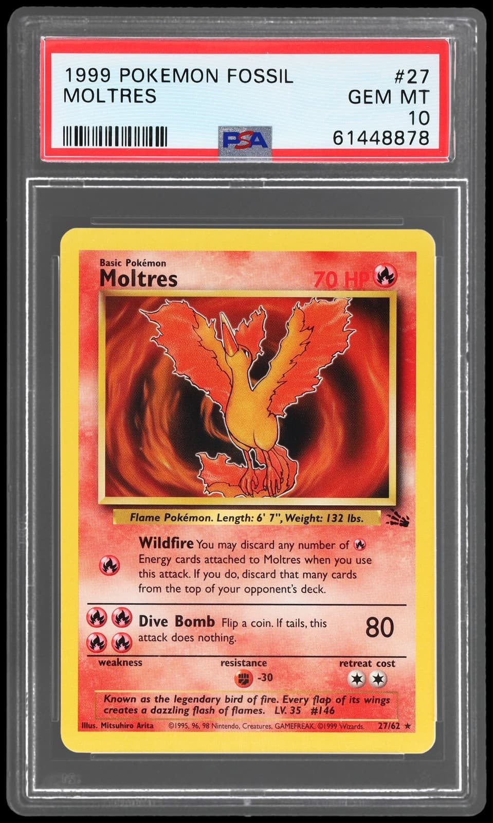 1999 Pokemon Fossil Moltres #27 PSA 10 Gem Mint