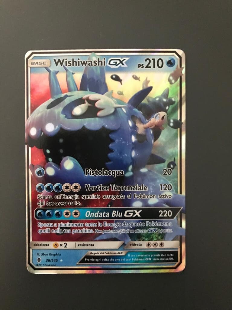 carta pokemon Wishiwashi (mint) GX 38/145 set guardiani nascenti