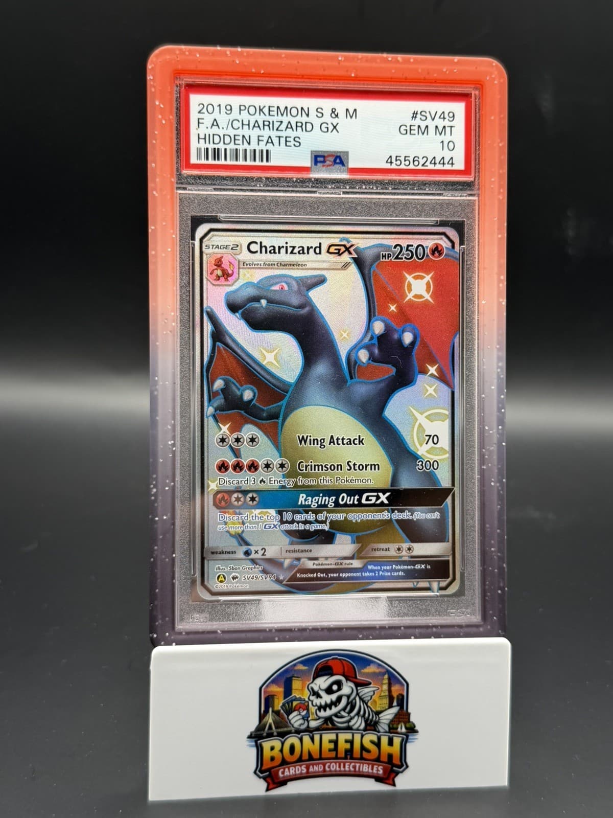 2019 Pokemon SM Hidden Fates Charizard GX #SV49/SV94 PSA 10 GEM MINT