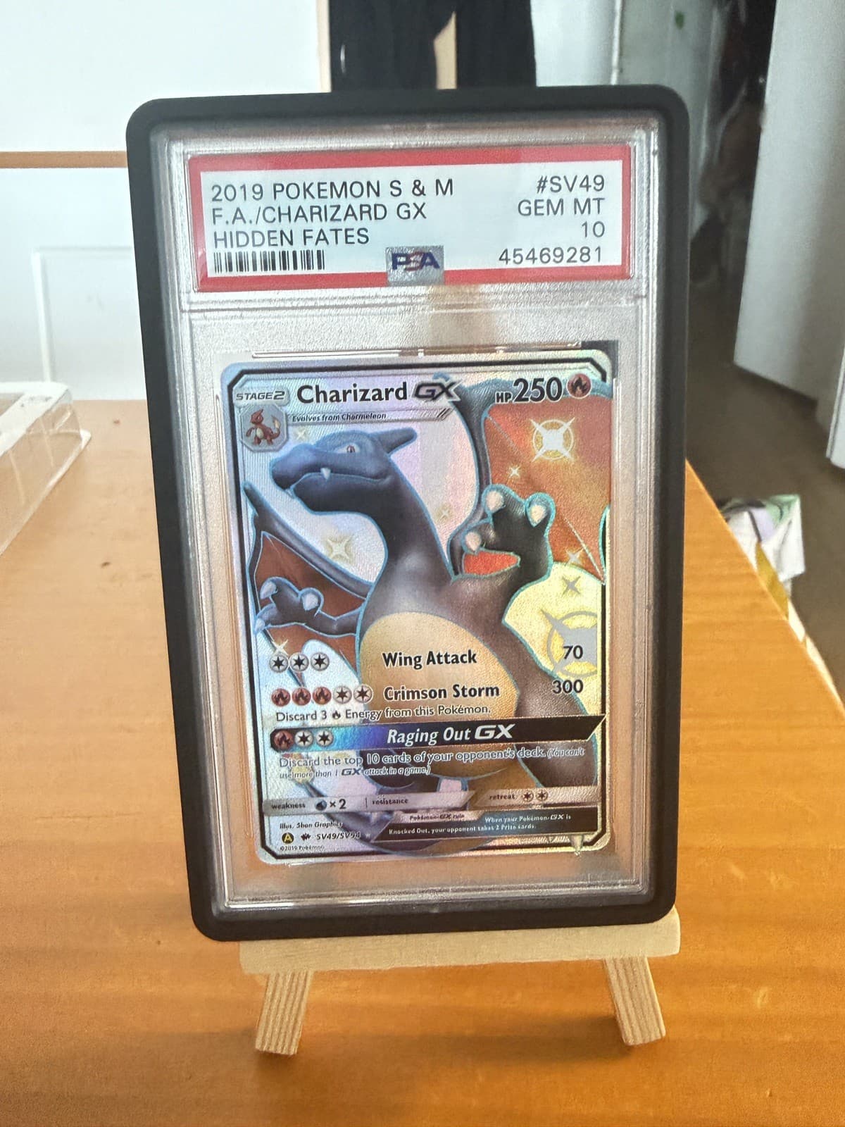 2019 Pokemon Sun & Moon Hidden Fates #SV49 FA Charizard GX PSA 10 Gem Mint