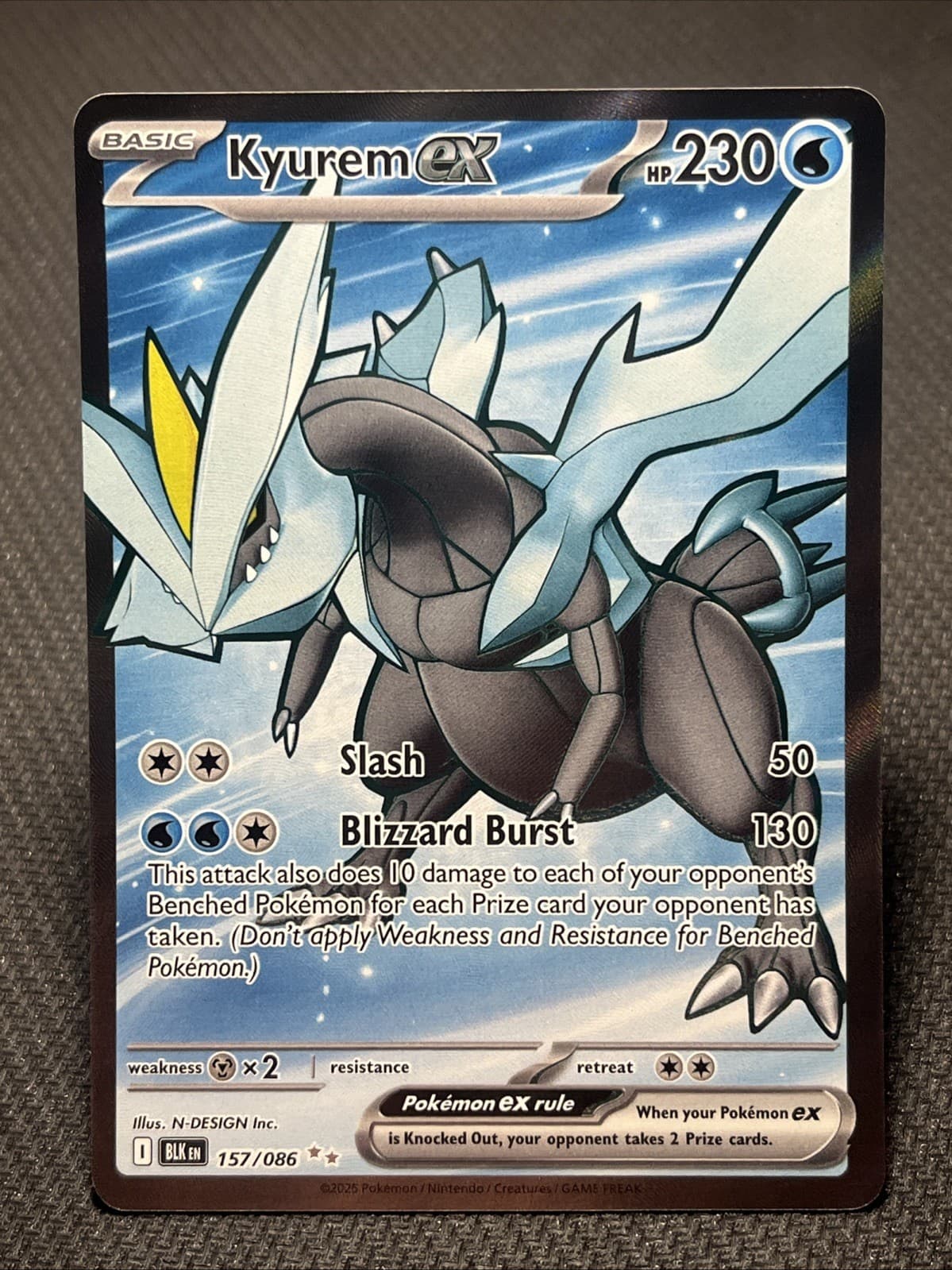 Kyurem ex 157/086 Sv: Black Bolt Holo Full Art Holo Pokemon TCG