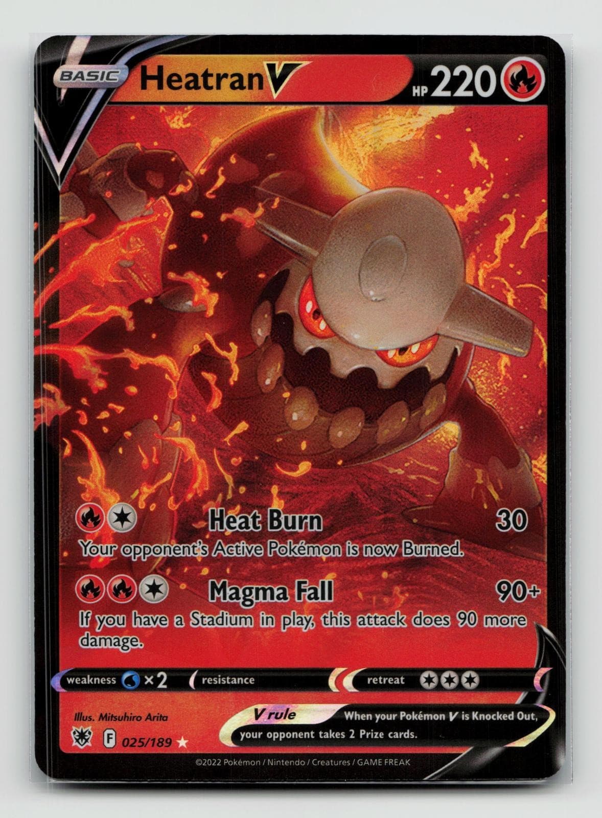 Heatran V 025/189 Holo Ultra Rare Astral Radiance Pokemon Near Mint